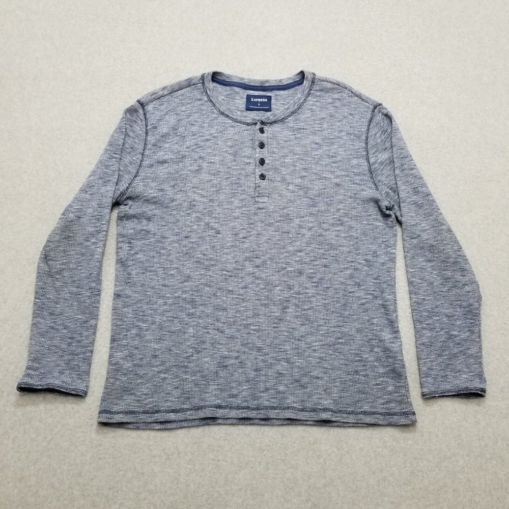 Express Sweater Mens Large Blue‎ Long Sleeve Sweatshirt Pullover